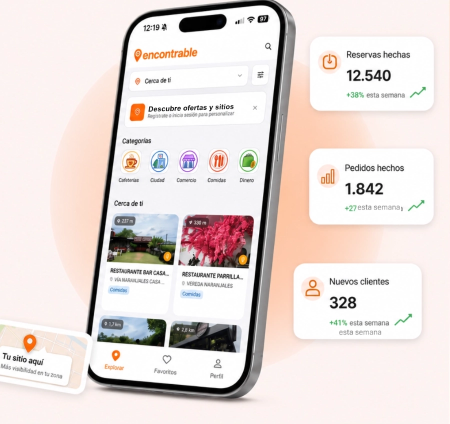 App Encontrable mostrando tu negocio a miles de clientes